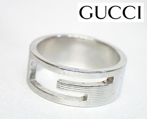 4304[A]■正規品■GUCCI グッチ/ブランデッドG/指輪 シルバーリング/Gロゴ/925刻印あり/表記サイズ16/メンズ レディースアクセサリー♪