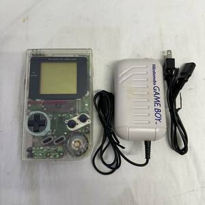 【通電確認OK・ジャンク品】　Nintendo　任天堂　GAME BOY　ゲームボーイ　DMG-01　スケルトン　透明　クリア　充電アダプタ付　