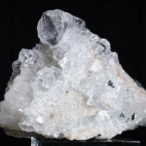 フランス最大の鉱床産 美蛍光 カラーレスに近い ライト美ブルー 天然 フローライト クラスター クォーツ 292g 天然石 鉱物 標本の画像9