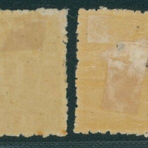 [363]改色桜1銭茶カナ カ ヨ 未使用 シミ ヒンジ跡あり カナ カ はウエルセンター 裏に紙付着の画像2