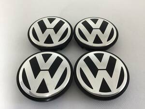 325】 即決 VW フォルクスワーゲン 純正 ホイール センターキャップ 4個 ホイールキャップ 黒 ブラック 66mm