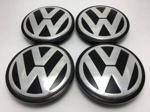 321】 即決 VW フォルクスワーゲン 純正 ホイール センターキャップ 4個 ホイールキャップ 黒 66mm