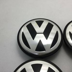 314】 即決 VW フォルクスワーゲン 純正 ホイール センターキャップ 4個 ホイールキャップ 黒 ブラック 66mmの画像2