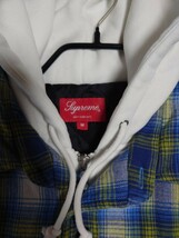 Supreme Hooded Flannel Zip Up Shirt Blue Mサイズ 21FW シュプリーム フード フランネル ジップ アップ シャツ ブルー 送料無料 パーカー_画像3
