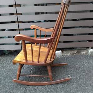 ビンテージ 飛騨産業 キツツキ ロッキングチェア 穂高 飛騨 木製 無垢材 家具 椅子 Japan Vintage Rocking Chair ※直接引き取り可能商品の画像5