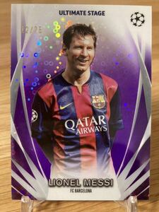 75枚限定 Lionel Messi 2023-24 Topps UEFA Club Competitions Ultimate Stage Purple/75 Chrome Soccer FC Barcelona メッシ