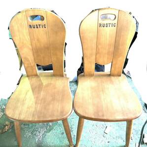 カリモク RUSTIC 椅子 ヴィンテージ イス 2脚 (B3555)の画像2