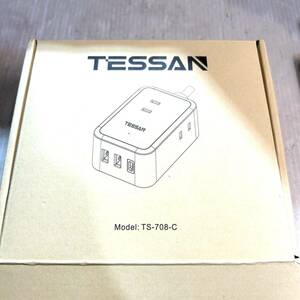 【未使用】TESSAN USB付き電源タップ TS-708-C (B3854)