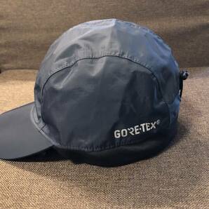 新品 防水透湿（耳当て部分以外）GORE-TEX トレッキングハッツ耳当て付き 風でも飛ばないドローコード絞り Lネイビーの画像1