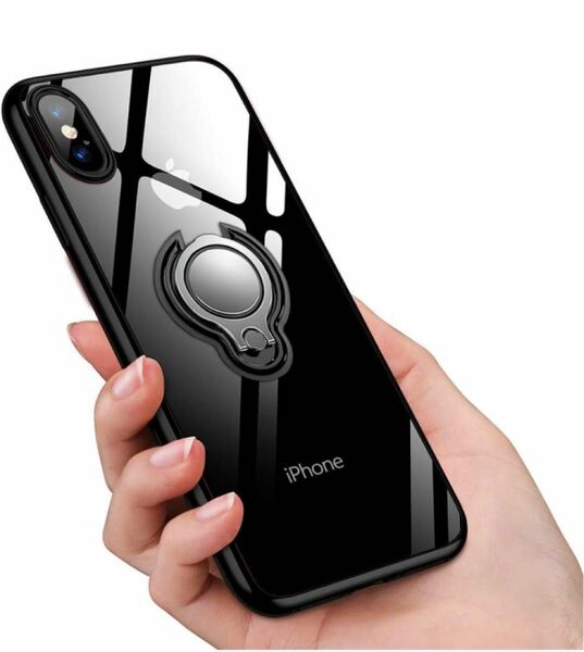 iPhoneXケース　iPhoneXSケース リング付き　全面保護 耐衝撃 スマホケース アイフォンX アイホンケース クリア