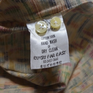 【日本製 EVISU YAMANE DELUXE エヴィス プルオーバー BDシャツ 38】ハンドペイント風 総柄 シャドーボーダーの画像7