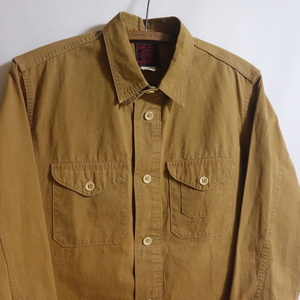 [WORKERS K&Twa- The Cars Cruiser shirt 16.5]Cruiser Shirt Brown 6.2oz COTTON POPLIN