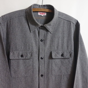 【21AW JELADO ジェラード ユニオンワーカーズシャツ L】JP63125 撚り杢 ソルト＆ペッパー Union Workers Shirt ブラック シャンブレーの画像1