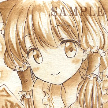 Illustration dessinée à la main ◆ Projet Reimu Hakurei Touhou (carte postale) Sépia, des bandes dessinées, produits d'anime, illustration dessinée à la main