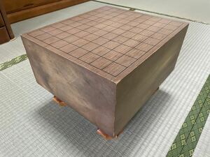  free shipping shogi record + piece attaching natural tree legs attaching .. equipped thickness 17cm