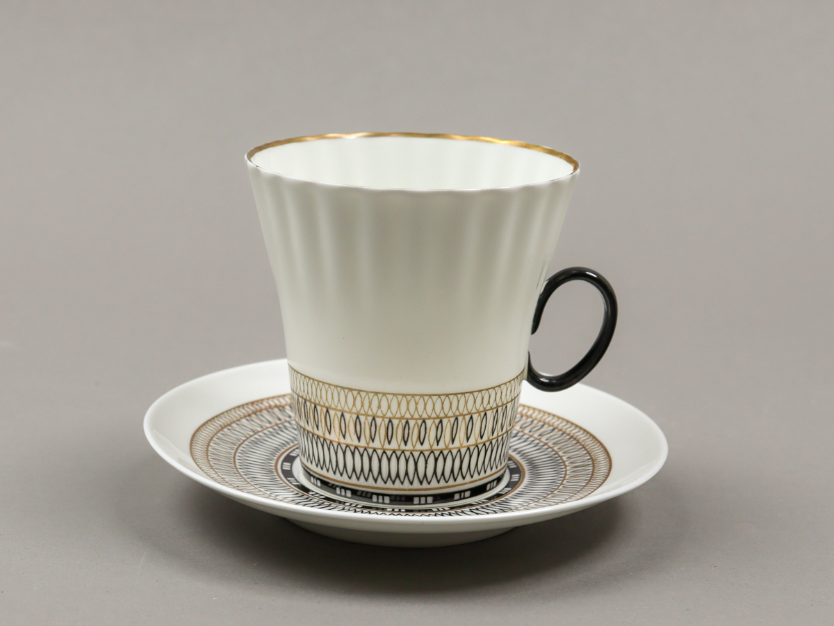 NOFL Lomonossov Porcelaine Peinte à la Main Crest Cup & Soucoupe 180ml Tasse à Café Poterie Russe, ustensiles à thé, tasse et soucoupe, Tasse à café