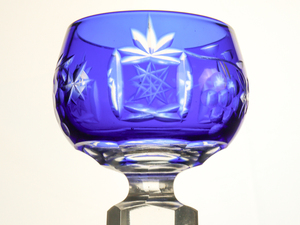 NOBr ドレスデンクリスタル 青 葡萄紋 グラス