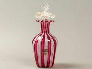 FrUn BALLARIN ムラノ Murano Glass レースガラス ヴェニーニスタイル パフュームボトル 18cm 飾り瓶 未使用