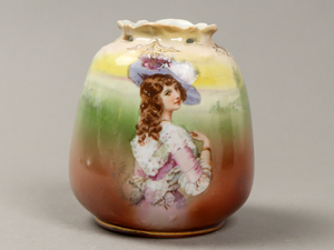 iIUf Royal Bayreuth ロイヤルベイルース 貴婦人画 花瓶 飾り壷