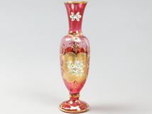 BYIl ボヘミアガラス BCL クランベリー 花瓶 30cm 飾り壷_画像1