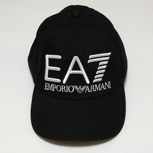 新品・本物 EMPORIO ARMANI EA7 エンポリオ アルマーニ キャップ メンズ 245091 CC980 28221 ブラックxホワイトロゴ