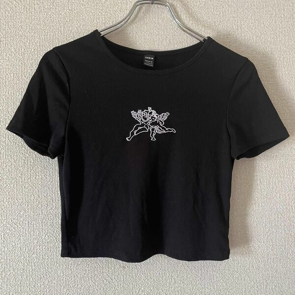 Tシャツ 半袖 ブラック プリント　SHIEN ダンス　