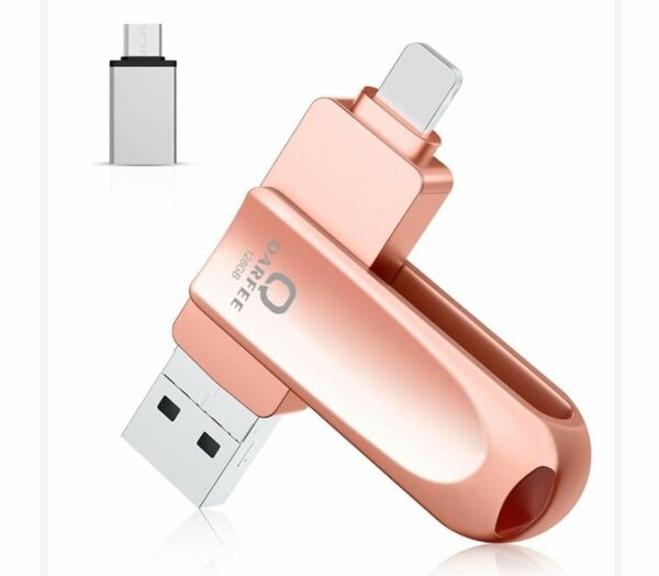新品　iPhone対応 USBメモリ 128GB ４in1 ピンク