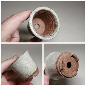 盆栽鉢 豆盆栽 小品盆栽 釉薬 光峰 約4cm ミニ 小鉢 丸鉢 盆栽 陶器 和鉢 植木鉢 民間整理品b10の画像4