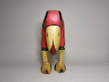 木彫り 鳥 バード 色彩 彫刻 置物 オブジェ ヴィンテージ インテリア 雑貨 木製 工芸品 飾り 民間整理品b_画像2