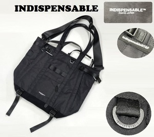 未使用品 INDISPENSABLE ブラック トートバッグ メンズレディース カジュアル ハンドバッグビジネススタイルデイリー インディスペンサブル
