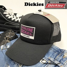 未使用品 Dickies ブラック メッシュキャップ メンズレディース カジュアルアメカジアウトドアゴルフジム タグ パープルロゴ ディッキーズ_画像1