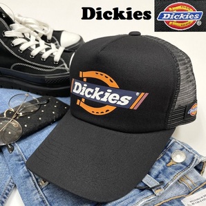 未使用品 Dickies ブラック メッシュキャップ メンズレディース カジュアル アメカジ アウトドアキャンプゴルフ フロントロゴ ディッキーズ