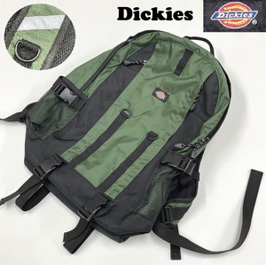 未使用品 Dickies グリーン×ブラック リュックサック レディース メンズ カジュアル アウトドア キャンプ ストリート ロゴ ディッキーズ