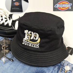 未使用品 Dickies ブラック 100THロゴバケットハット バケハ メンズ レディース 大人カジュアル アウトドア キャンプ 100周年 ディッキーズ