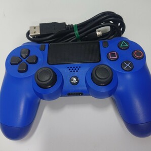 【清掃済み】PS4 純正 コントローラー 後期型 DUALSHOCK4 SONY デュアルショック4 USBケーブル ブルーの画像1