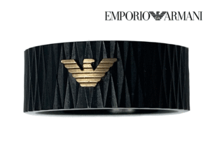 エンポリオ アルマーニ EMPORIO ARMANI EGS2727040 イーグルマーク付き ブラック ステンレススチール ワイドリング 指輪