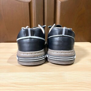 スニーカー メンズ PUレザー フェイクレザー 革靴 カジュアル 歩きやすい ブラック 26.0の画像9