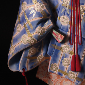 【ONE'S】日展作家 北岡秀雄 本人作 極彩色陶塑人形 『能 松風』 博多人形 高36.5cm 極上細密造 立札付 伝統工芸の画像8