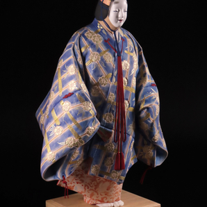 【ONE'S】日展作家 北岡秀雄 本人作 極彩色陶塑人形 『能 松風』 博多人形 高36.5cm 極上細密造 立札付 伝統工芸の画像4