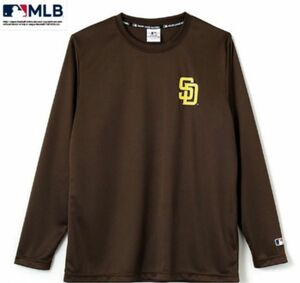 MLB サンディエゴ・パドレス 長袖 Tシャツ ロンT メッシュ 速乾 ブラウン Mサイズ ダルビッシュ有 松井裕樹