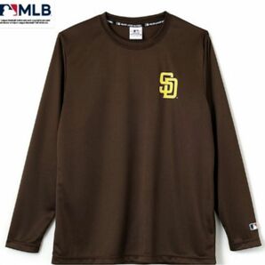 MLB サンディエゴ・パドレス 長袖 Tシャツ ロンT メッシュ 速乾 ブラウン LLサイズ ダルビッシュ有 松井裕樹
