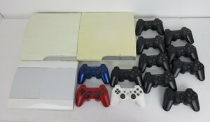 ジャンク品★PS3　本体（CECH-3000A/2500B/4000B） 3台セット　コントローラー12台★初期化済★動作未確認★現状品【ゲ-530】