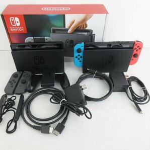 【ジャンク品】ニンテンドー スイッチ 旧型本体（グレー/ ネオンブルー・レッド）計2台セット★初期化済★動作未確認★現状品【ゲ-554】の画像1