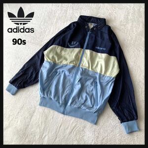 【希少】90s adidas アディダス ナイロン ジップアップ ジャケット 収納フード SV Hohensolms Marstaller ホーエンゾルムス ドイツ