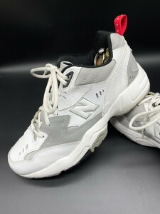  удар цена![ сильнейший 1 пара!][NB New balance /MX608RG1] высококлассный кожа спортивные туфли! белый × серый /jp26cm!4.26