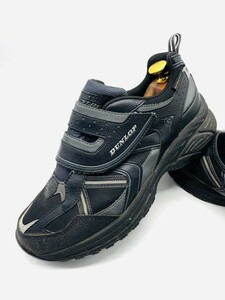  impact price![ rain also . comfortable! various scene . large activity!][ Dunlop wide width waterproof ]dado shoes! black × gray /jp25.5cm!4.27