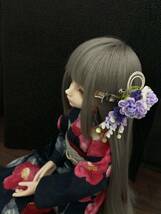 匿名配送【つまみ細工・藤姫】球体関節人形 40cmドール MSD MDD SDM用髪飾り_画像1