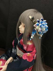 匿名配送【つまみ細工・青葉】球体関節人形40cmドールMSD MDD SDM用髪飾り