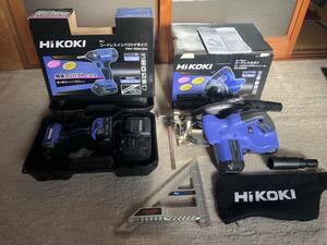 ☆ HiKOKI 18v コードレスインパクトドライバ　FWH 18DA(2BG)バッテリー２個（充電器） + 丸のこ FC 1806DA(NN) 　TAJIMA チタンガイド付き