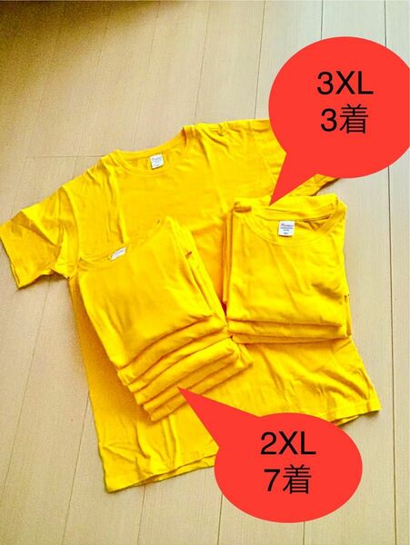 美品★メンズTシャツ10枚セット★黄色2XL.3XL